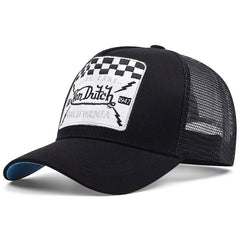 Von Dutch Vintage Letter Embroidered Mesh Trucker Hat