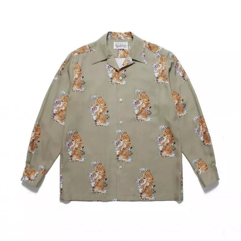 WACKO MARIA World Peace Long Sleeve Rayon Shirt