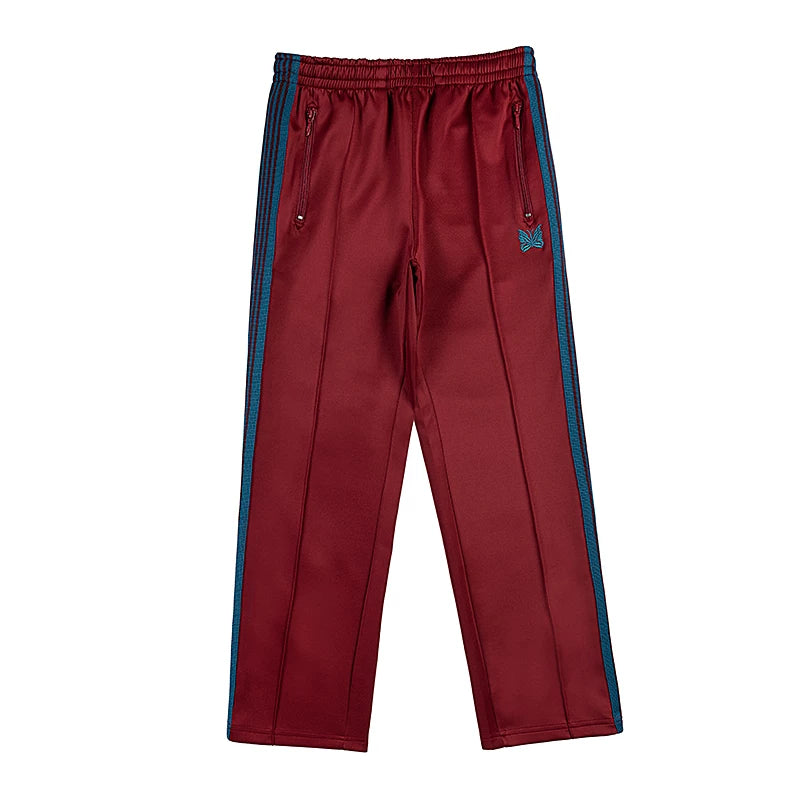 Needles Style Butterfly Embroidered Stripe Track Pants
