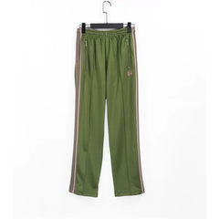 Needles Style Butterfly Embroidered Stripe Track Pants