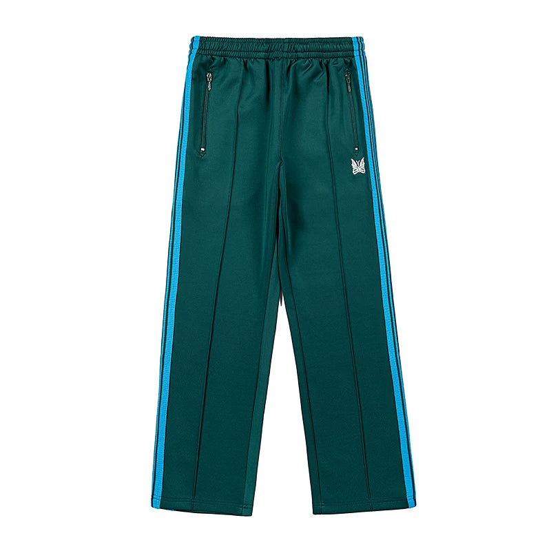 Needles Style Butterfly Embroidered Stripe Track Pants
