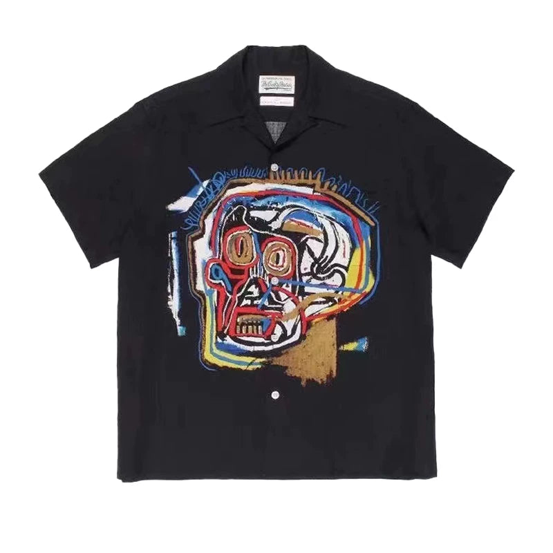 WACKO MARIA Basquiat Graphic Cuban Collar Shirt