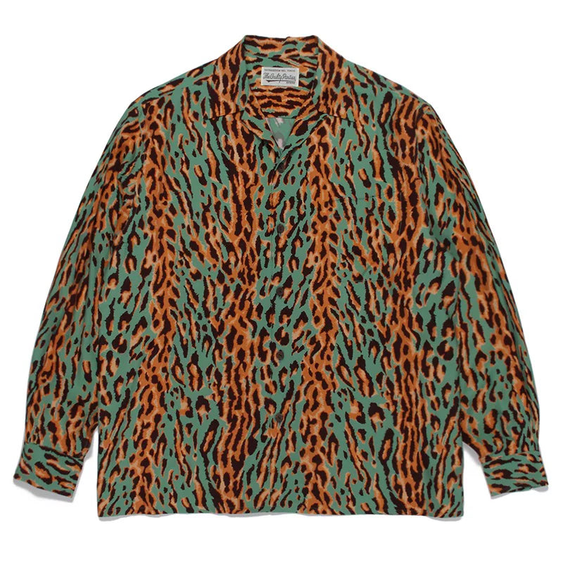 WACKO MARIA Check Open Collar Long Sleeve Shirt