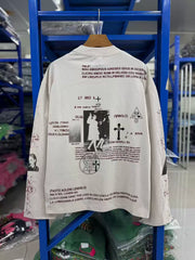 ERD Vintage Cherry Graphic Print Loose Long Tee