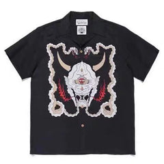 WACKO MARIA Inspired Hawaiian Cuban Collar Wolf Shirt