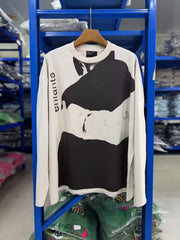 ERD Streetwear Graphic Print Cream Loose Long Tee