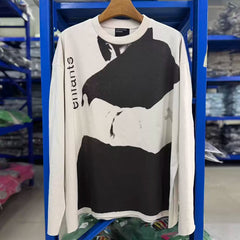 ERD Streetwear Graphic Print Cream Loose Long Tee
