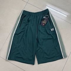 Needles Style Striped Wide Leg Three Quarter Shorts