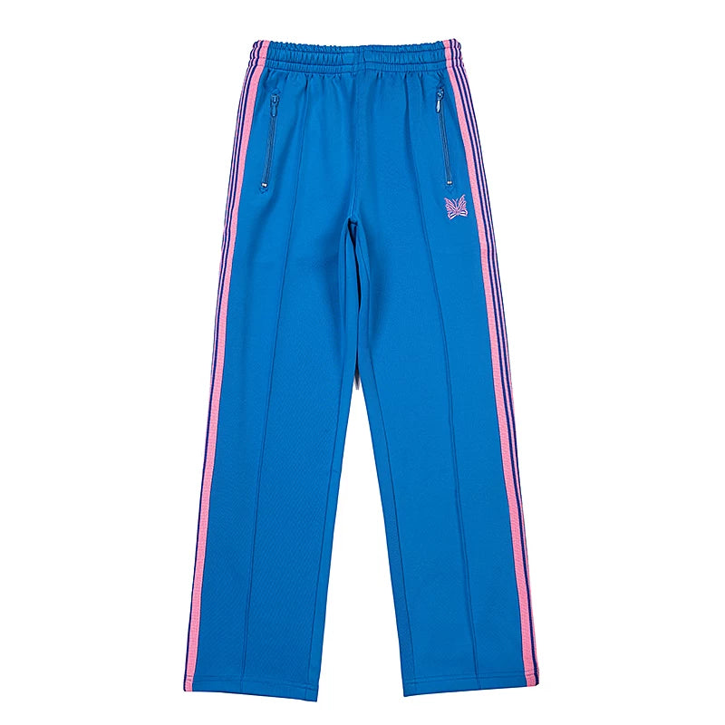 Needles Style Butterfly Embroidered Stripe Track Pants