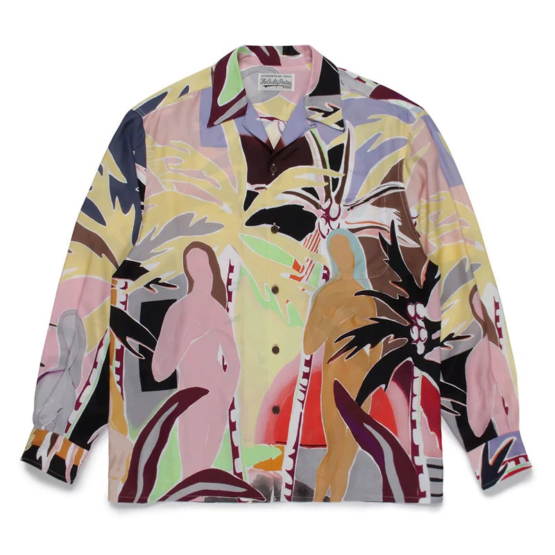 WACKO MARIA Check Open Collar Long Sleeve Shirt