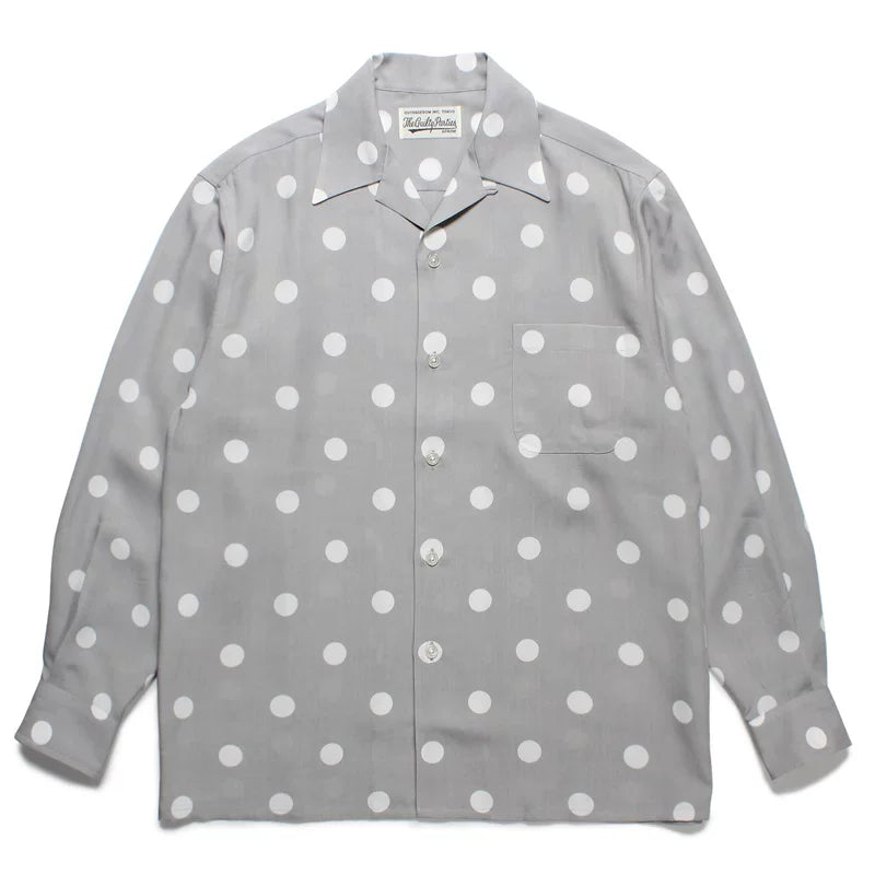 WACKO MARIA Check Open Collar Long Sleeve Shirt