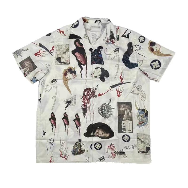 WACKO MARIA Basquiat Graphic Cuban Collar Shirt