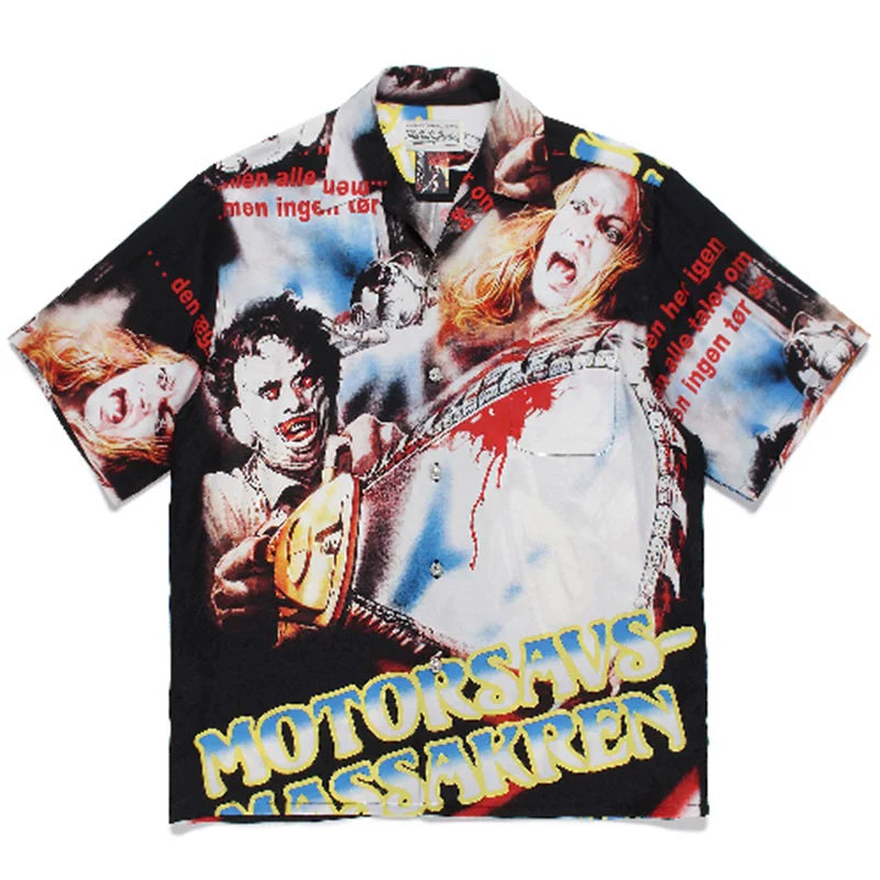 WACKO MARIA Chainsaw Horror Reggae Hawaiian Shirt
