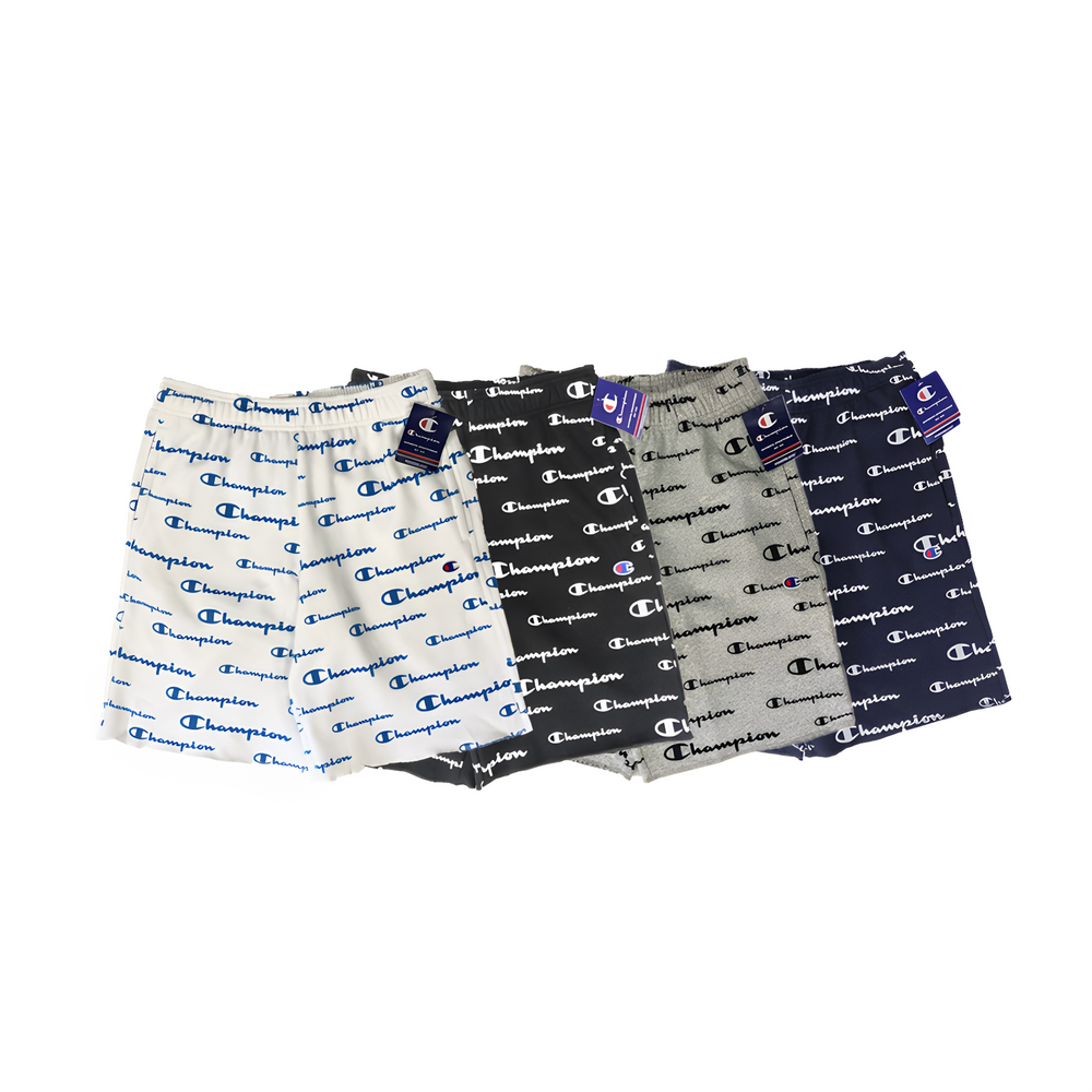 Champion Style Script Logo All Over Print Shorts