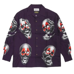WACKO MARIA Check Open Collar Long Sleeve Shirt