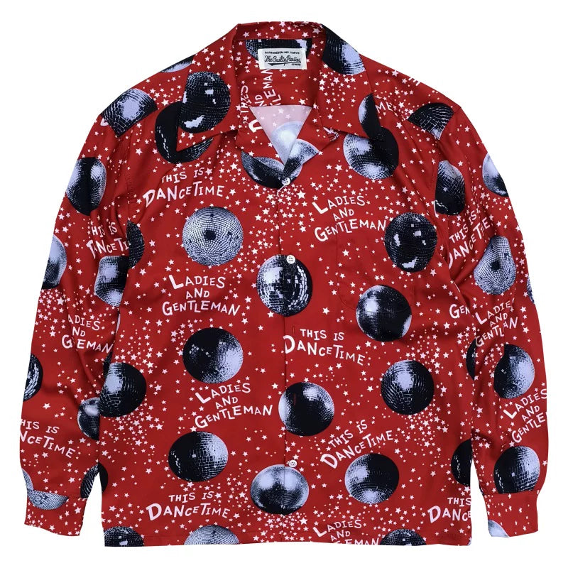 WACKO MARIA Check Open Collar Long Sleeve Shirt