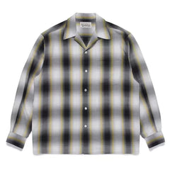WACKO MARIA Check Open Collar Long Sleeve Shirt