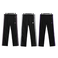 Needles Style Butterfly Embroidered Stripe Track Pants