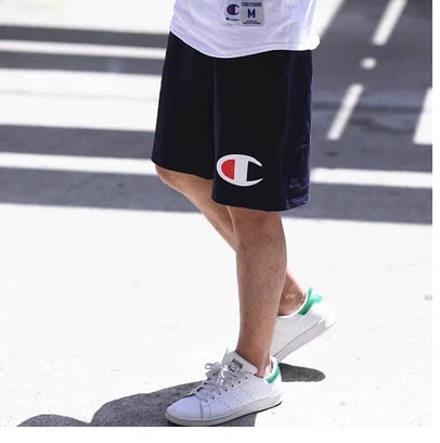 Champion Style Embroidered Cotton Mesh Relaxed Athletic Shorts