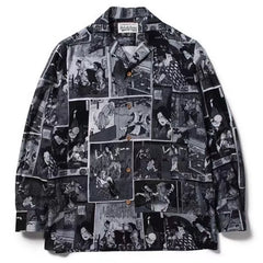 WACKO MARIA Check Open Collar Long Sleeve Shirt