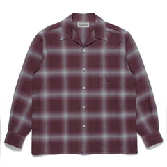 WACKO MARIA Check Open Collar Long Sleeve Shirt