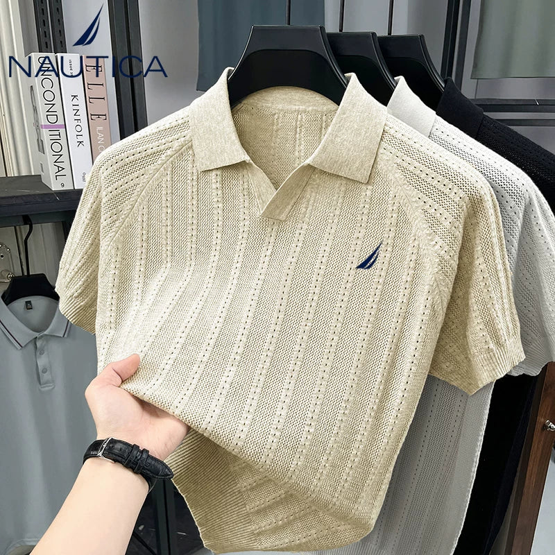 Nautica Nautica Style Knit Polo Heavyweight Cotton Shirt