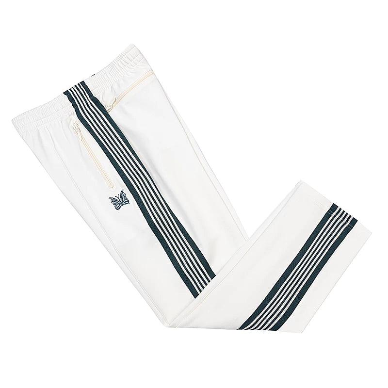 Needles Inspired Butterfly Embroidery Striped Straight Track Pants