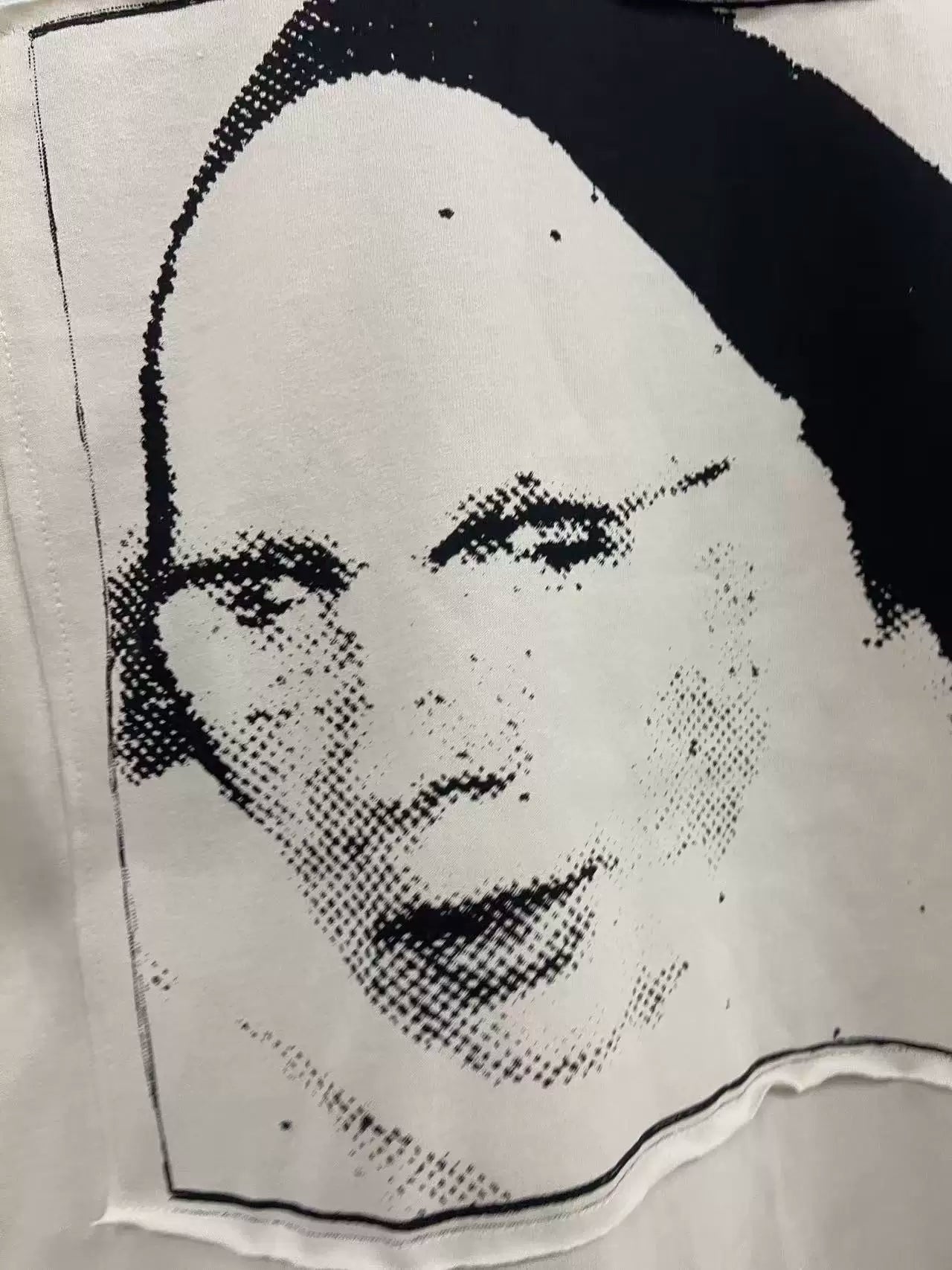 ERD Inspired Portrait Patchwork Muddy White Cotton Tee