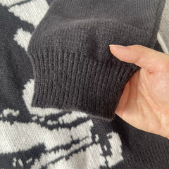 ERD melancholic rich second-generation Vintage Colorblock Portrait Knit Sweater