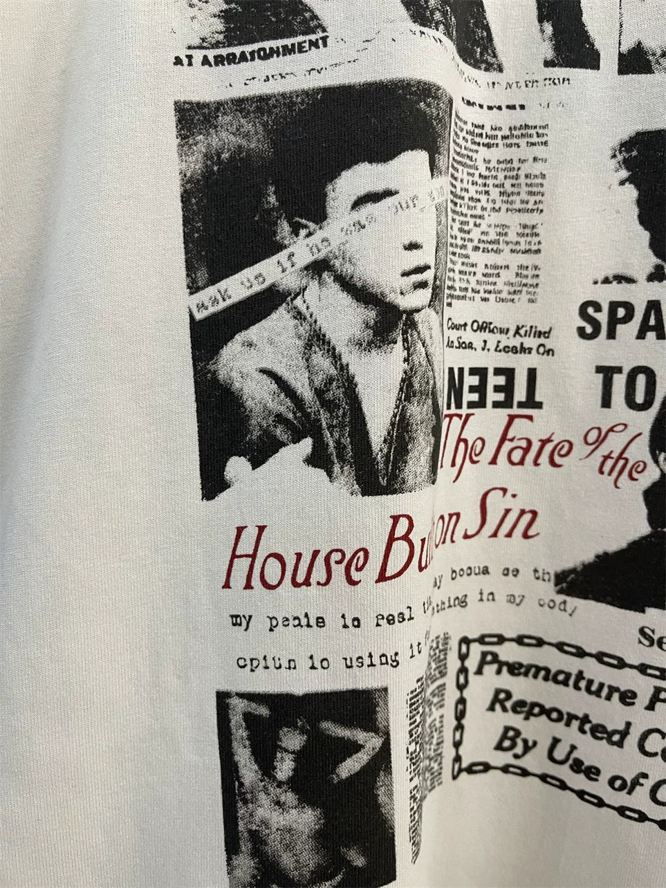 ERD's melancholic wealthy second-generationVintage Off White Double Sided T-Shirt