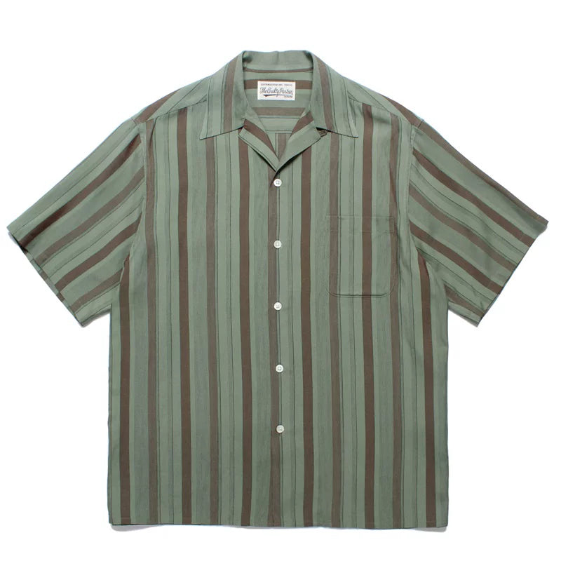 WACKO MARIA Check Stripe Rayon Hawaiian Shirt
