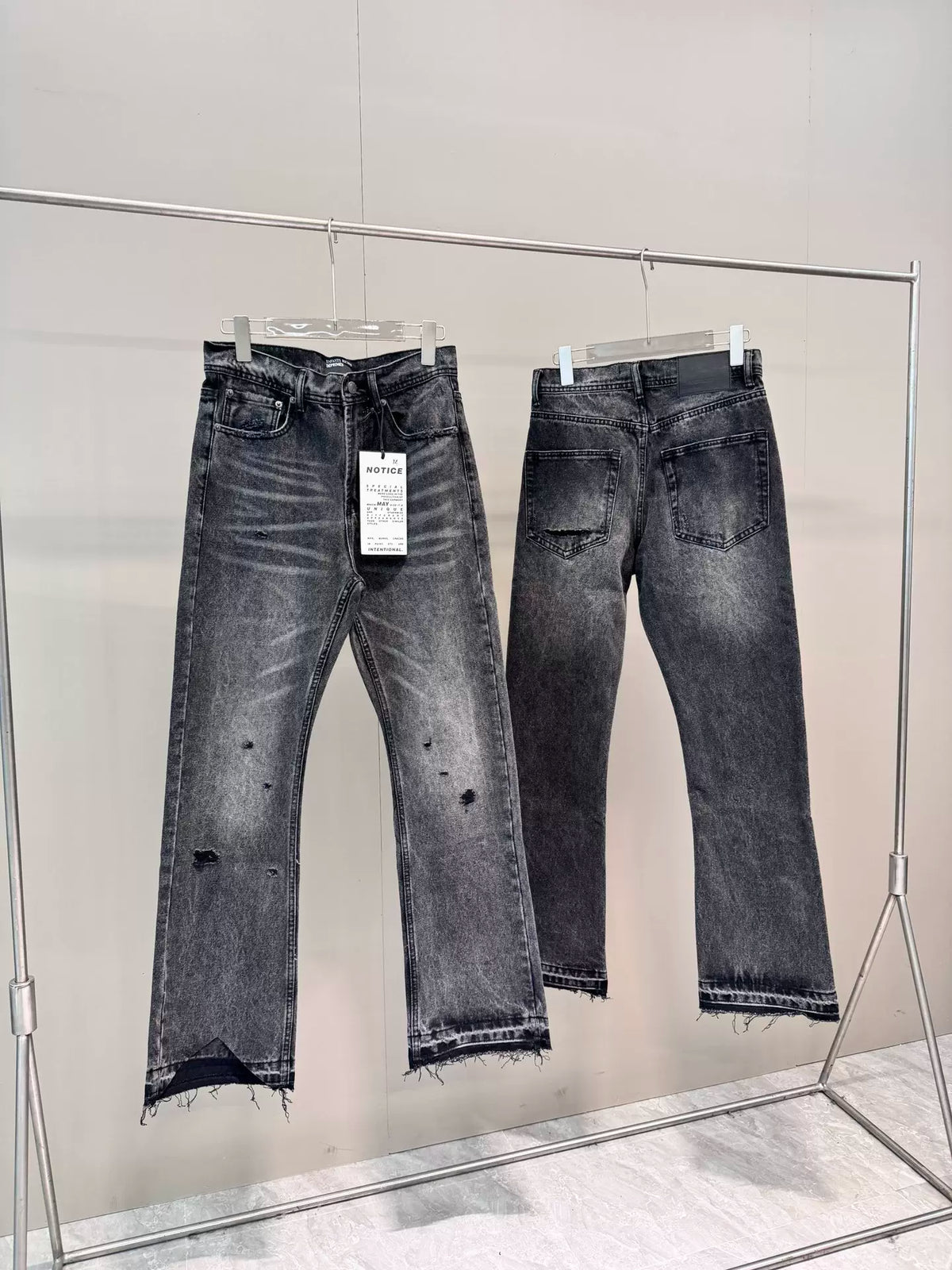 ERD Distressed Washed Oversized Straight Leg Jeans