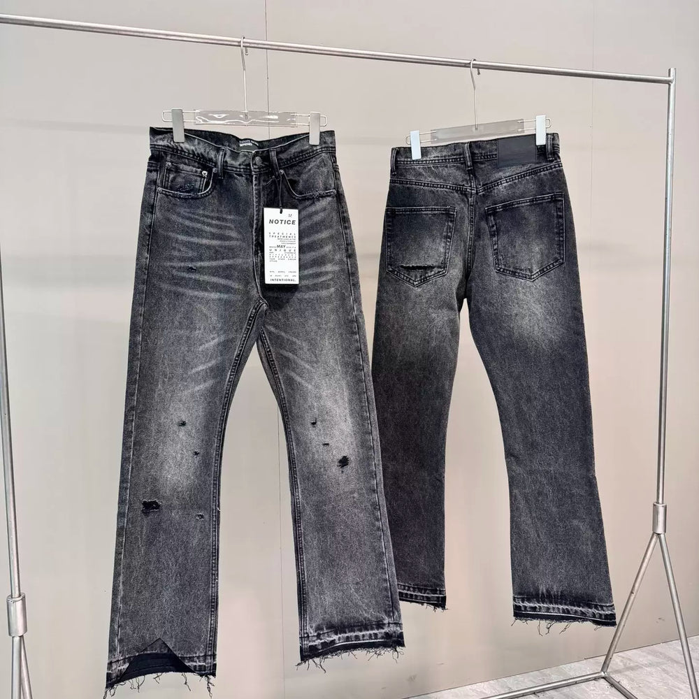 ERD Distressed Washed Oversized Straight Leg Jeans