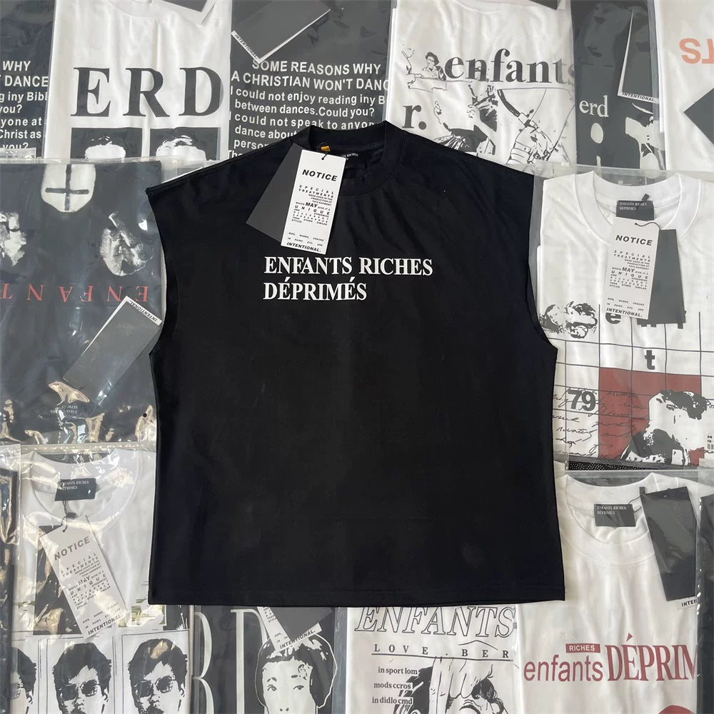 ERD Melancholy Oversized Slogan Graphic Sleeveless Tee