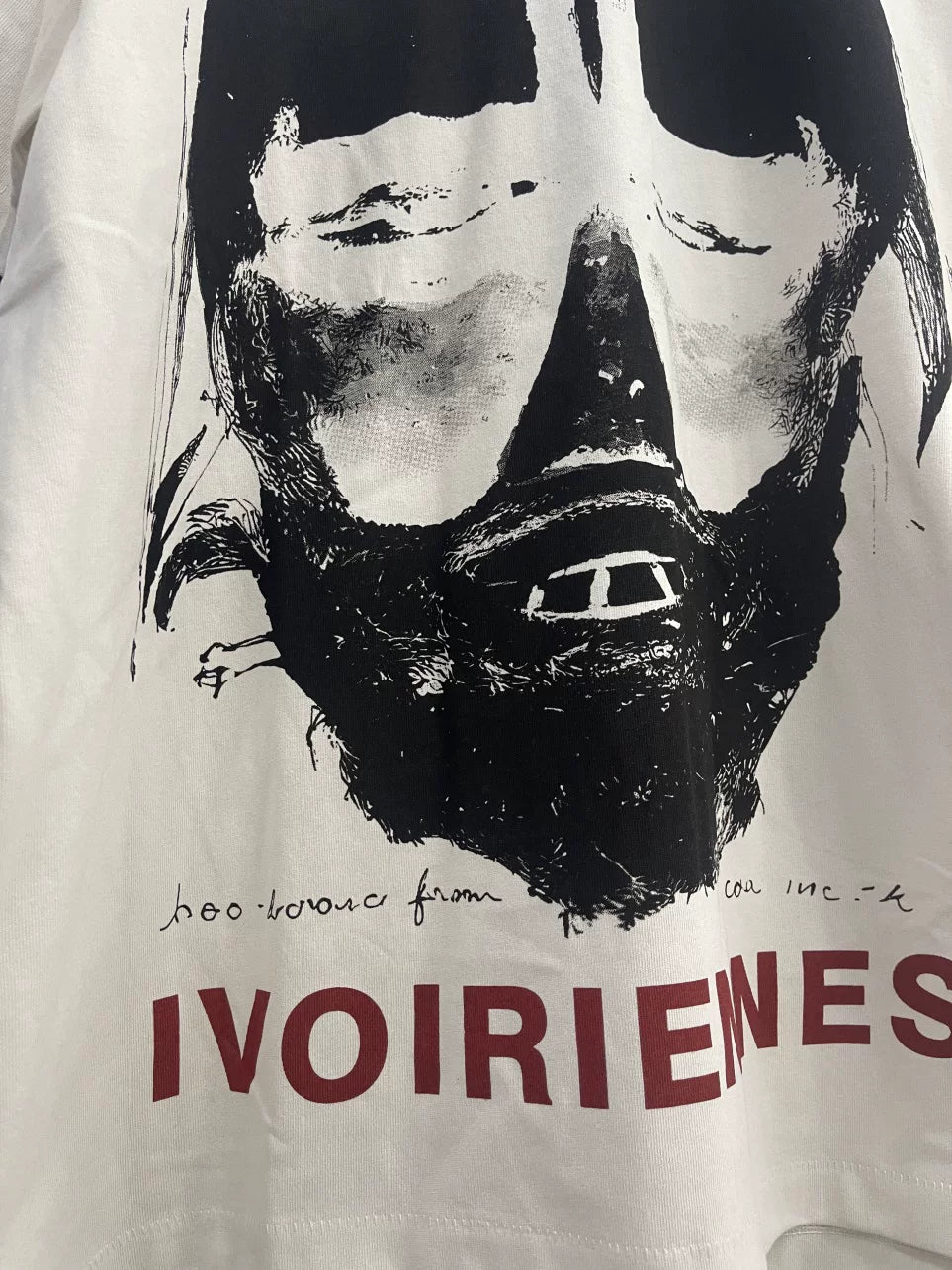 ERD Melancholy Retro Letter Portrait Printed Short Sleeve Tee