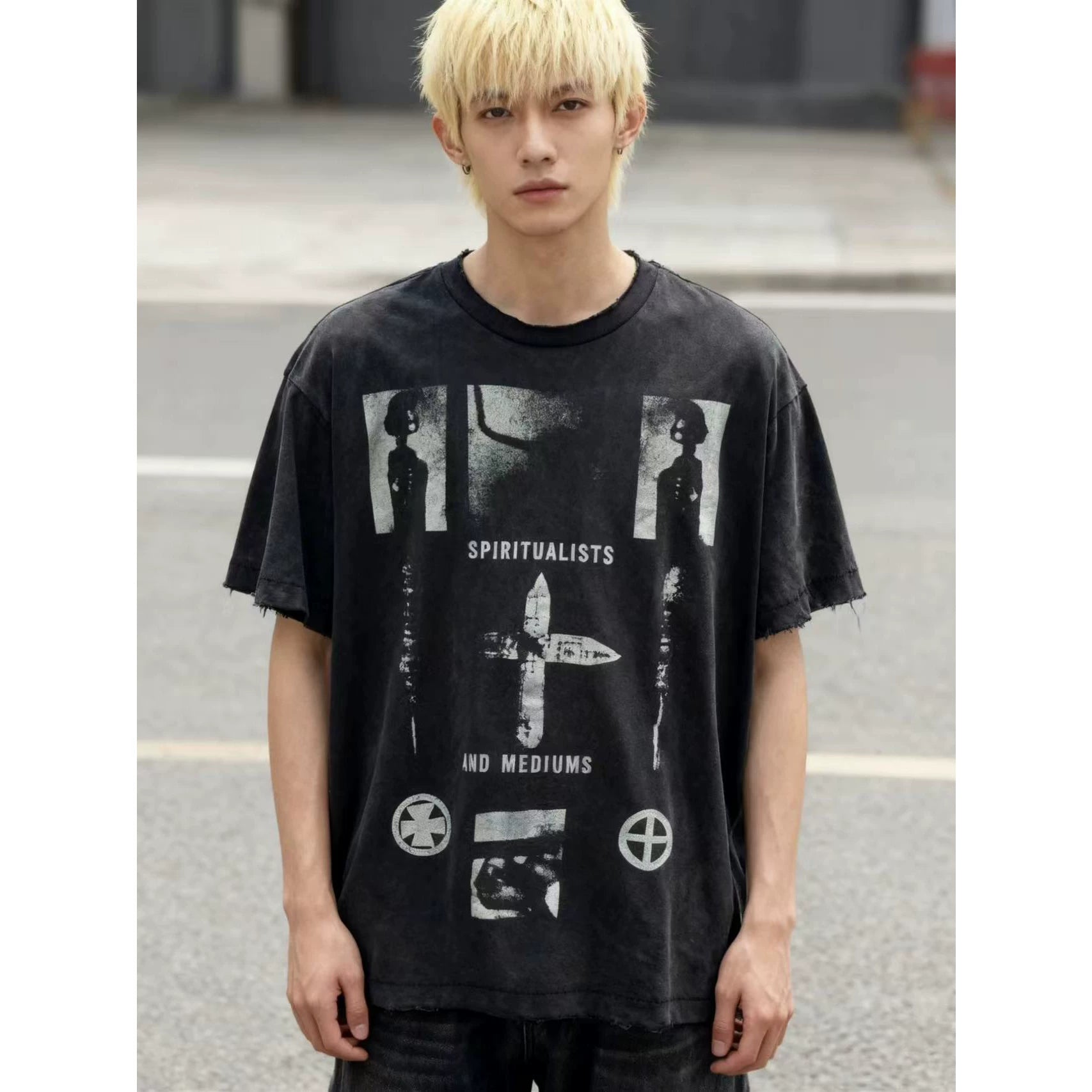 ERD Melancholy Retro Distressed Oversized Cotton Shirt