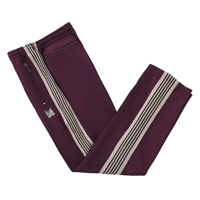 Needles Inspired Butterfly Embroidery Striped Straight Track Pants