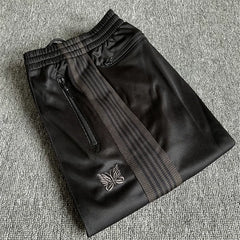 Needles Style Vintage Butterfly Embroidery Striped Track Pants