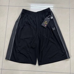 Needles Style Striped Wide Leg Three Quarter Shorts