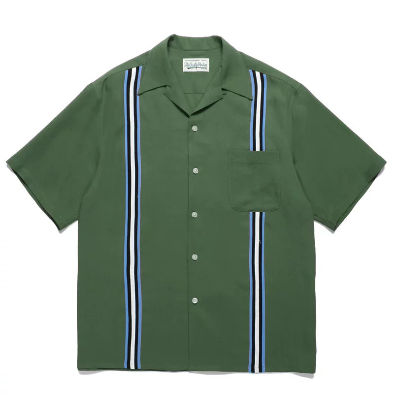 WACKO MARIA Check Stripe Rayon Hawaiian Shirt