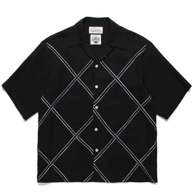 WACKO MARIA Check Stripe Rayon Hawaiian Shirt
