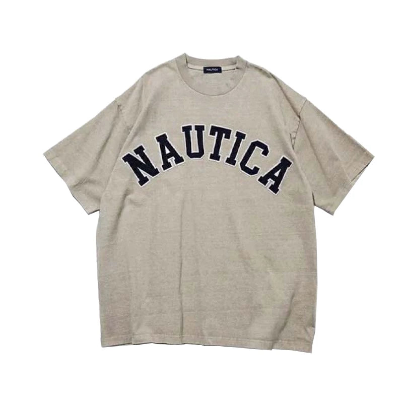 Nautica Style Cold Dyed Vintage Wash Embroidery Tee