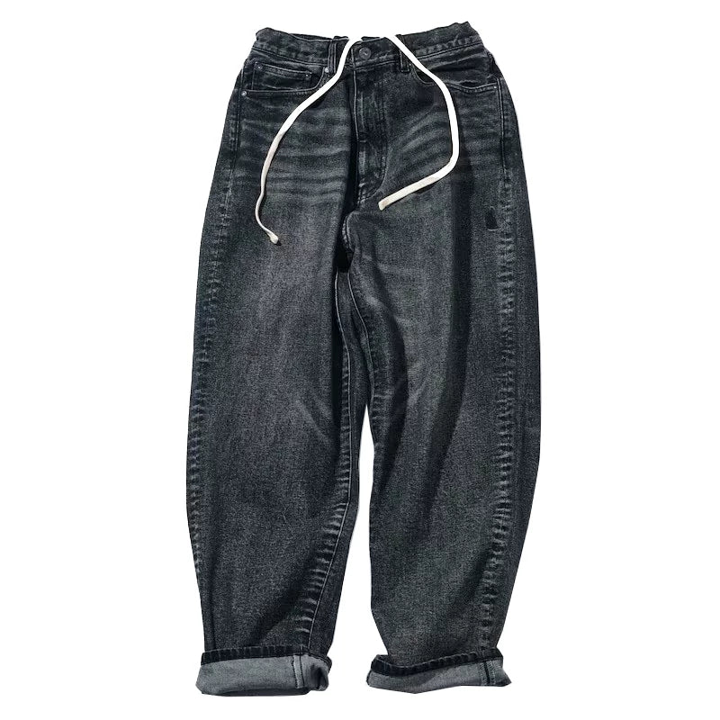 Nautica Style Drawstring Relaxed Tapered Denim Pants