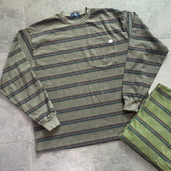 Nautica Style Striped Vintage Wash Long Shirt