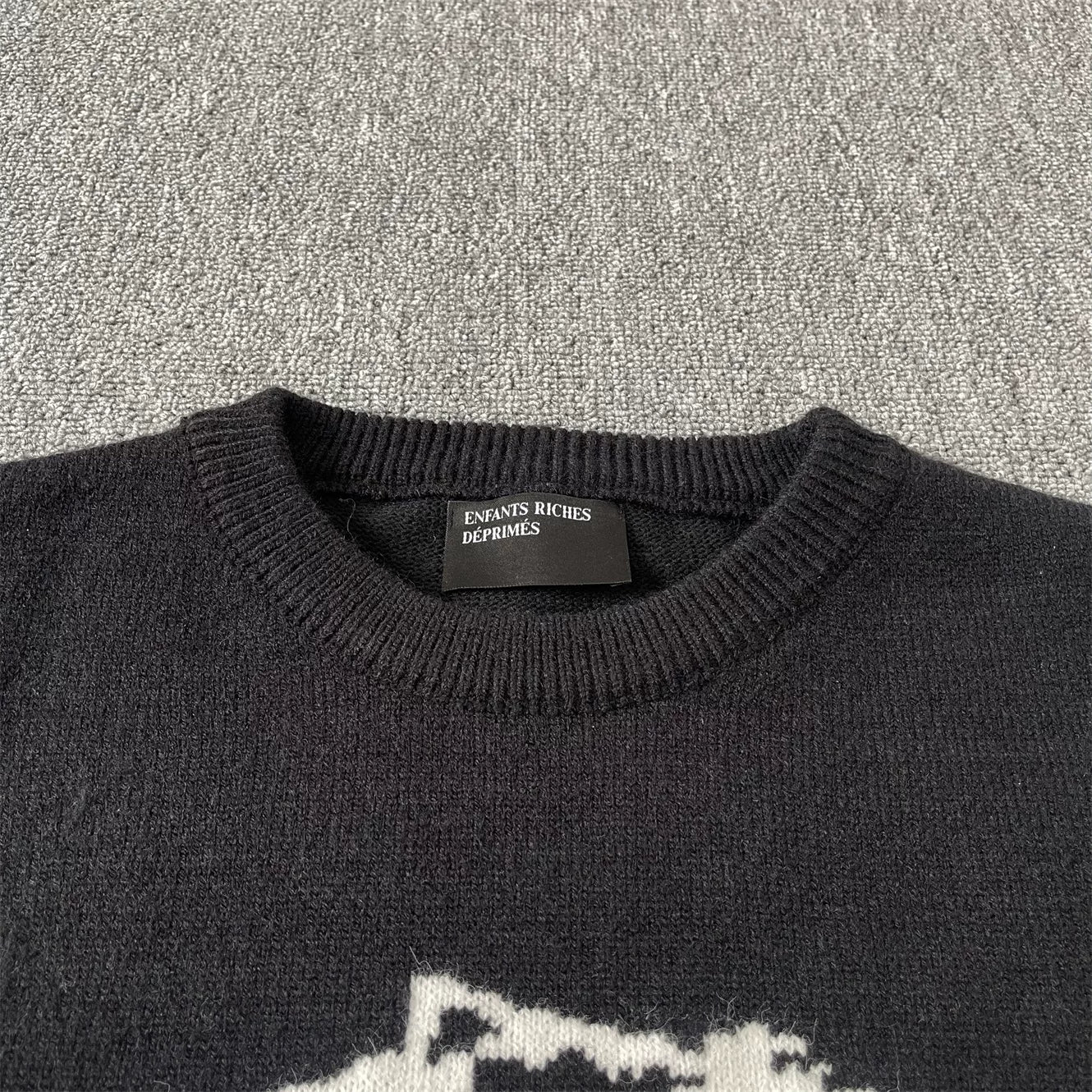 ERD melancholic Gothic Pentagram Portrait Crewneck Knit Sweater