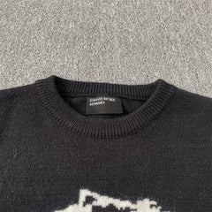 ERD melancholic Gothic Pentagram Portrait Crewneck Knit Sweater
