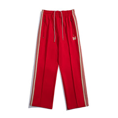 Needles Style Butterfly Embroidered Stripe Track Pants