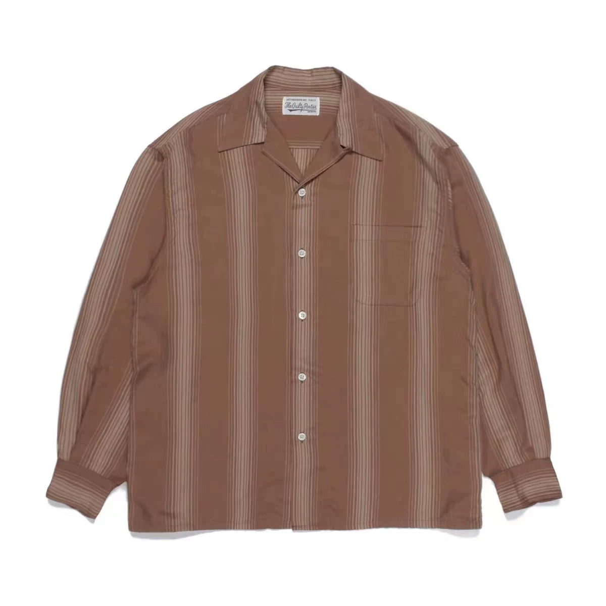 WACKO MARIA Check Open Collar Long Sleeve Shirt