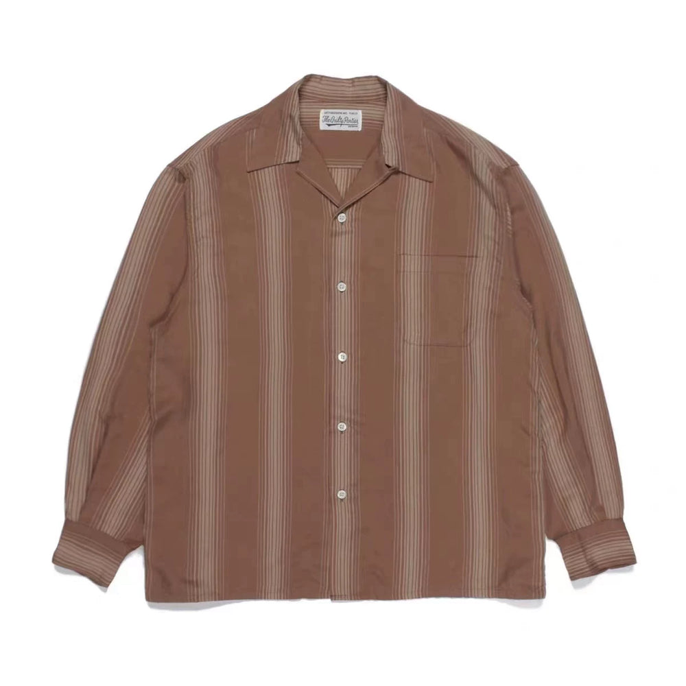 WACKO MARIA Check Open Collar Long Sleeve Shirt