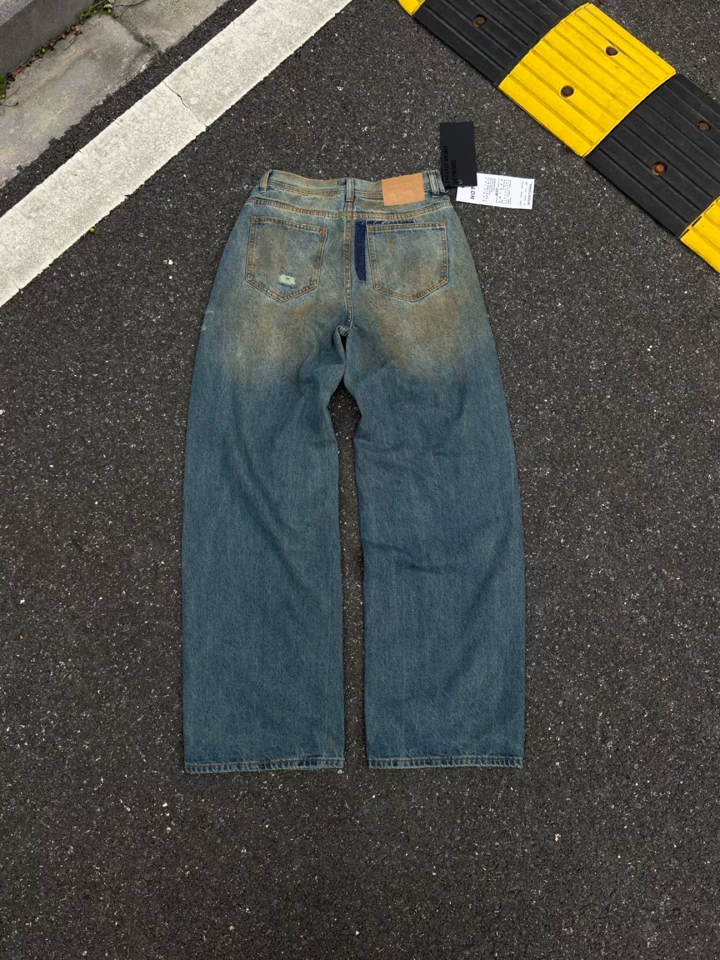 Erd's melancholic second-generation Vintage Washed Blue Patchwork Jeans